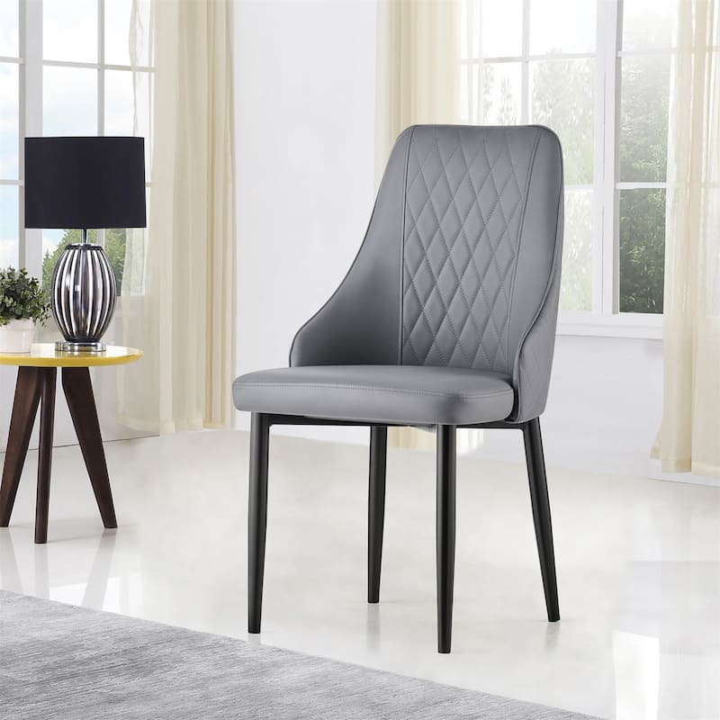 Faux Leather Upholstered Dining Chairs Set of 2 - 35.63"H x 17.72"W x 17.32"D