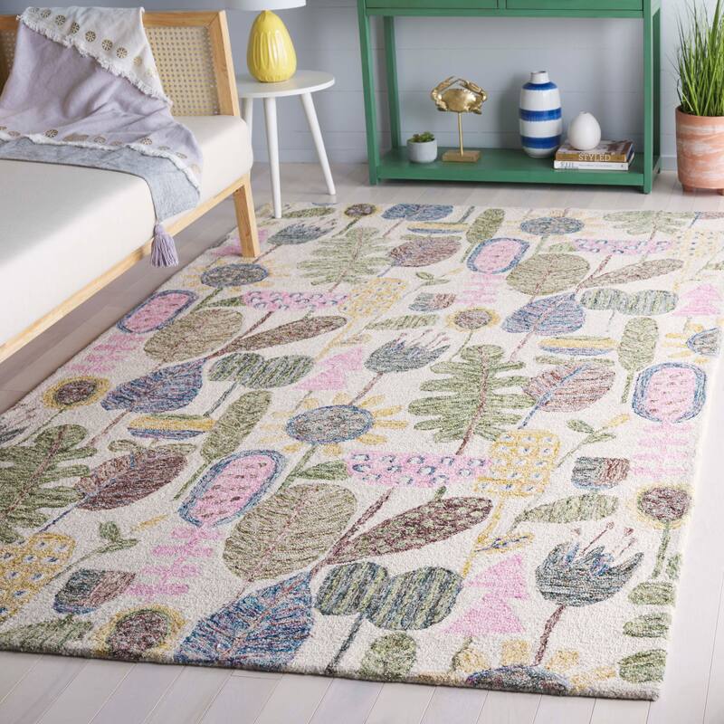 SAFAVIEH Handmade Jardin Matejka Country Wool Rug - 8' x 10' - Beige/Blue