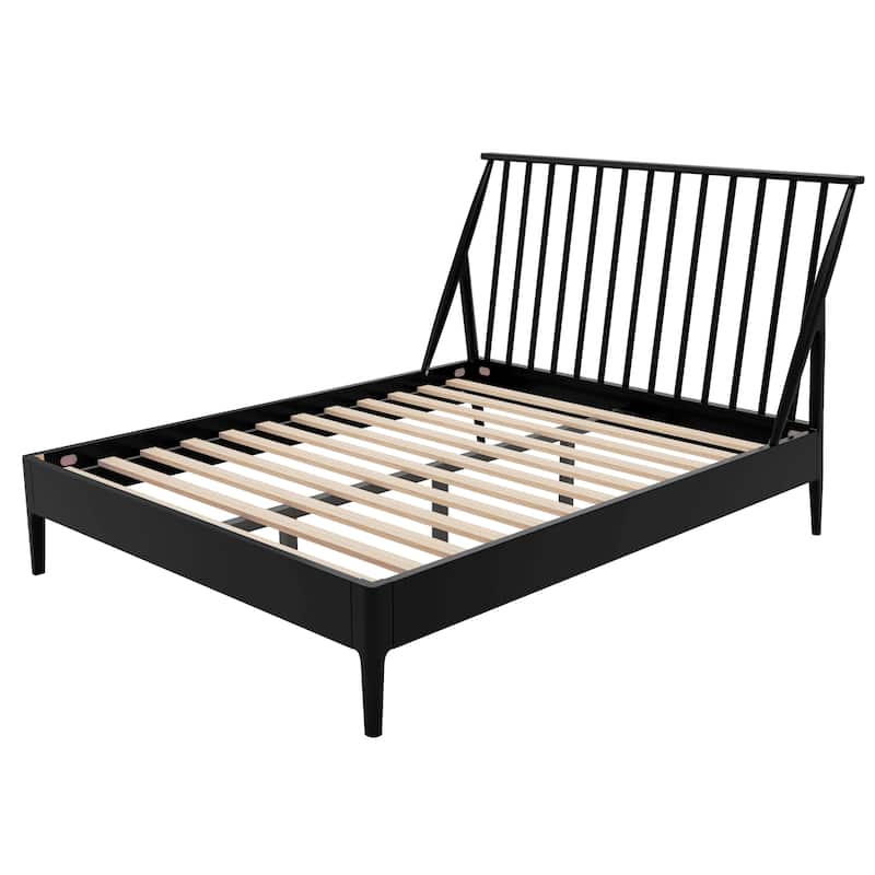 Modern Boho Bamboo Bed Frame with Metal Support by Harper&Bright Designs