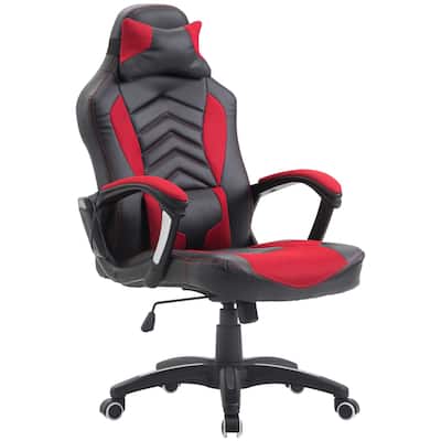 Vibration Point Massage Computer Gaming Chair Racing Style Office Chair Swivel Rolling Chair with 5 Modes Headrest, for Office