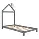 preview thumbnail 9 of 70, Modern Kids Bed Wooden Platform Bed Frame with House-shaped Headboard