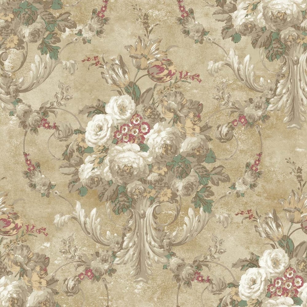 Seabrook Designs Hamilton Watercolor Floral Unpasted Wallpaper