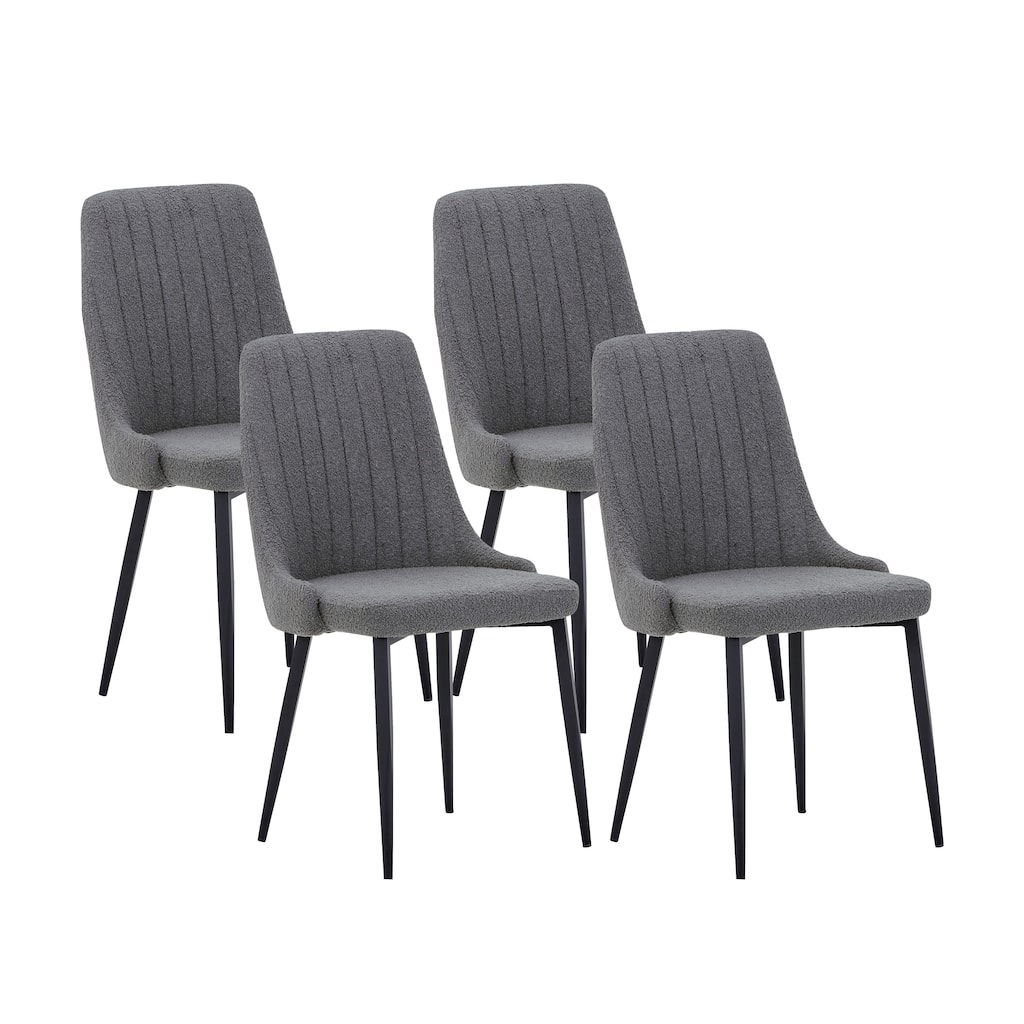 Camden Modern Fabric Upholstered Metal Leg Dining Chair Set of 2