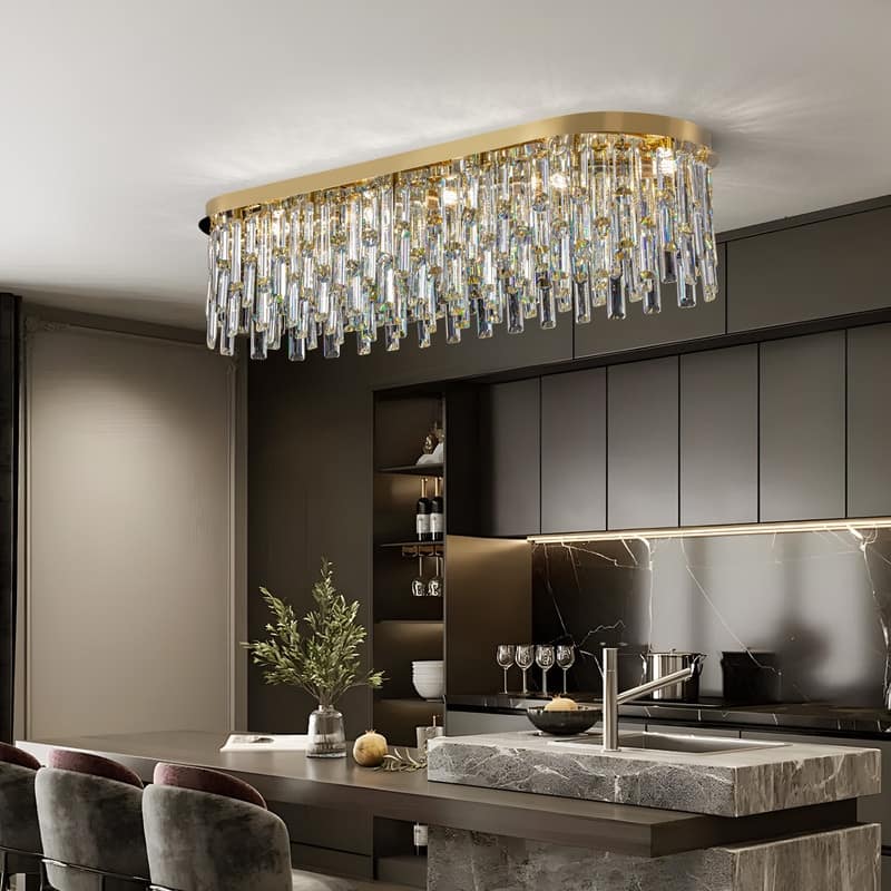 23.6 in. Chrome Crystal Chandelier Round Modern Chandelier Luxury Pendant Ceiling Light Fixture for Dining Room Living Room