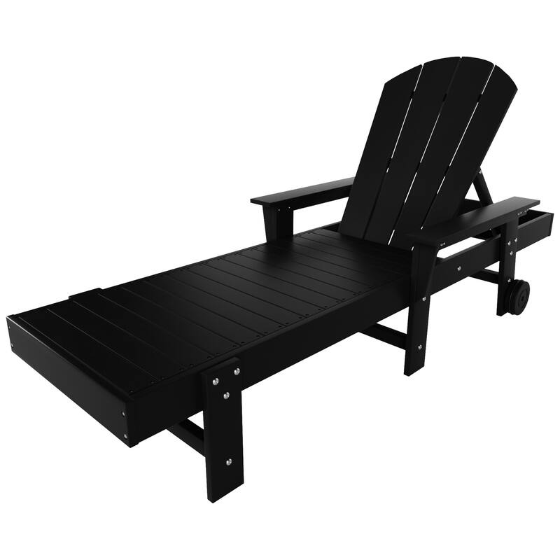 Polytrends Laguna Hdpe All Weather Outdoor Patio Pool Reclining Chaise Lounge With Arms And Wheels (Set Of 2)