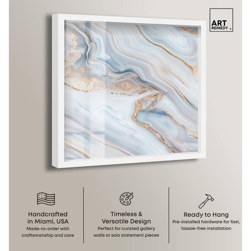 Icy Glitter Stone I Shadowbox by Art Remedy