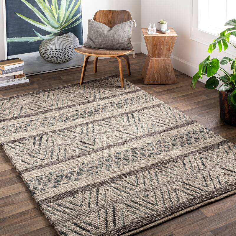 Carbon Loft Schmidt Chevron Wool Area Rug - 2' x 3' - 2' x 3' - Grey