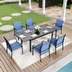 preview thumbnail 37 of 49, MAISON ARTS 7/9-Piece Patio Dining Set with Metal Rectangle Expandable Table and 6/8 Textilene Dining Chairs