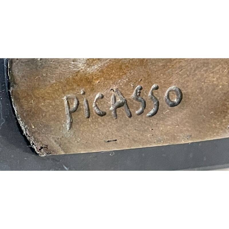 Pico Cubism Two Faces Mask Bust Sculpture Statue Modern Art Decor Marble Base