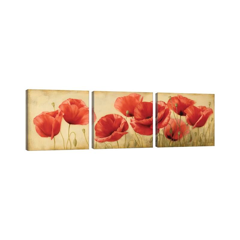 iCanvas "Poppies Grace II" by Igor Levashov 3-Piece Canvas Wall Art Set