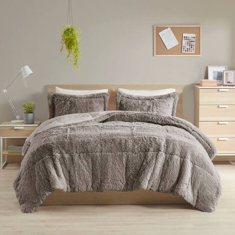 Leena Shaggy Faux Fur Comforter Set by Intelligent Design