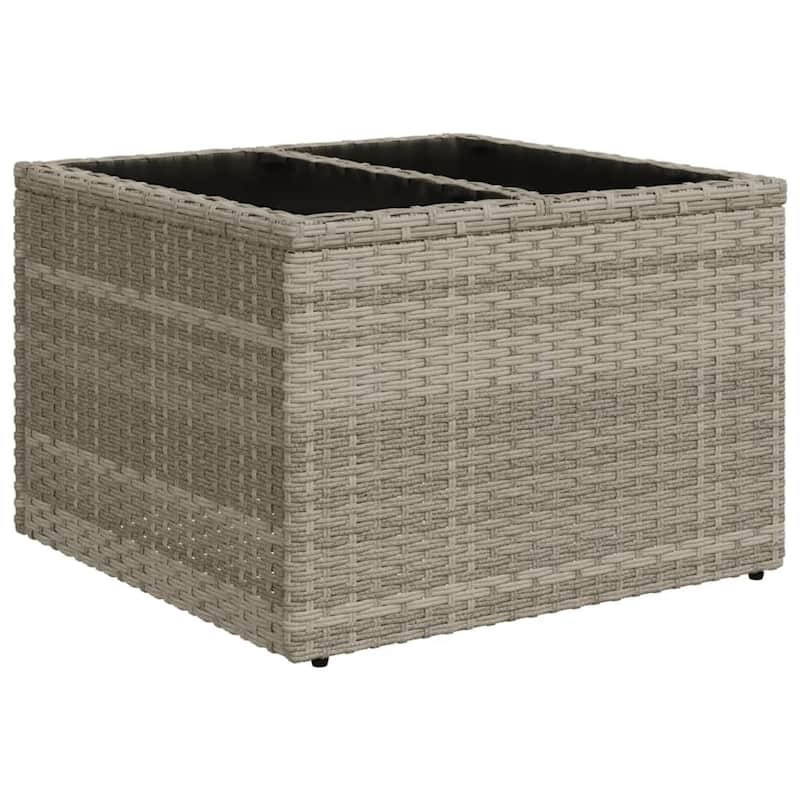 vidaXL 9 Piece Patio Sofa Set with Cushions Grey Poly Rattan - 24.4" x 24.4" x 27.2"