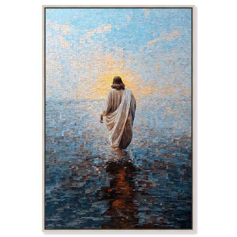 Water Walker Mosaic I Canvas by Art Remedy - Silver - 16" x 24"