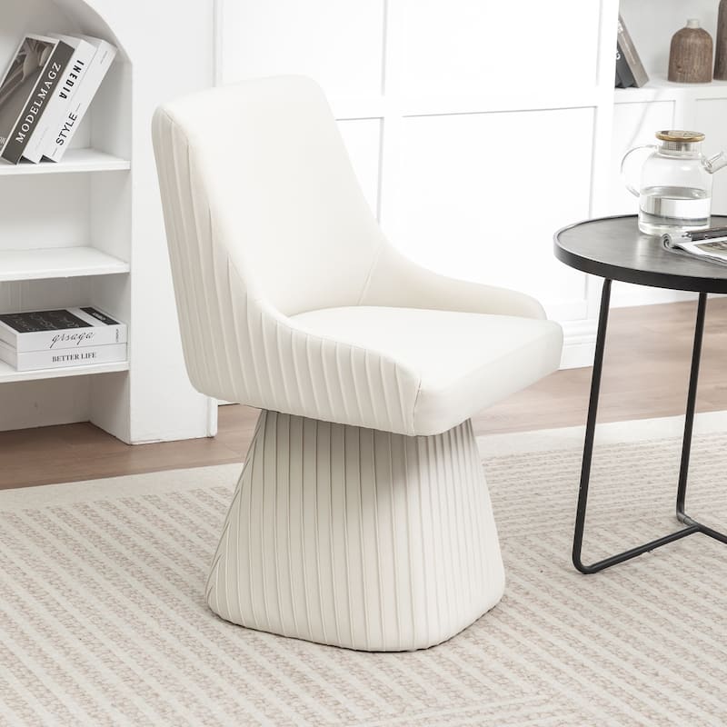 SEYNAR Modern Velvet 360 Degree Swivel Armless Dining chair - Beige
