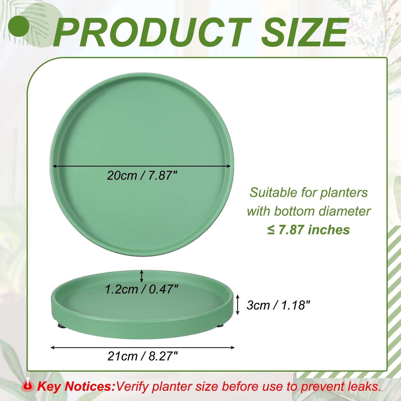 Ceramic Plant Saucers, Round Flower Planter Water Trays Ceramic Plant Saucer Pot Tray