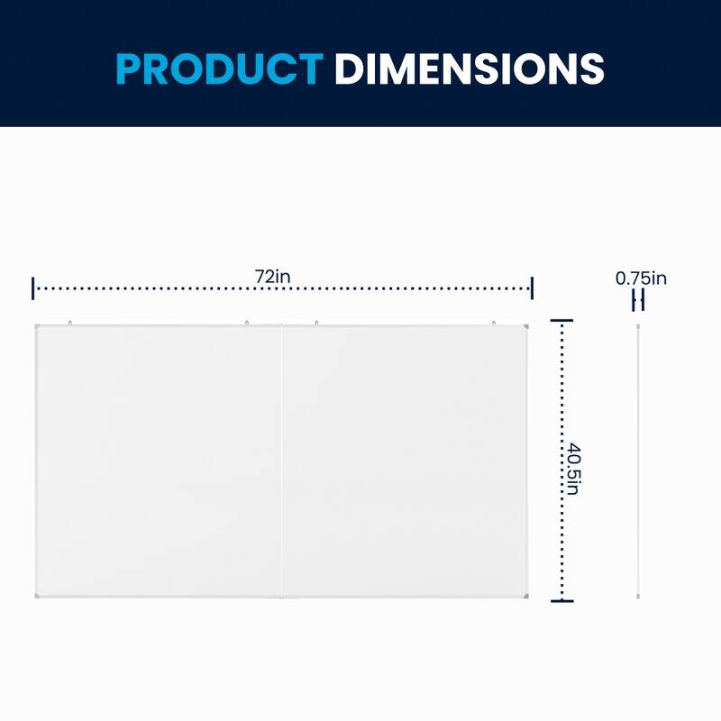 Aluminum Magnetic Dry Erase Board with Wall Mount, Marker Tray
