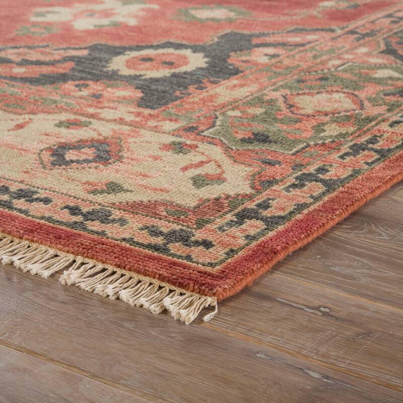 Hand-Knotted Oriental Orange Area Rug