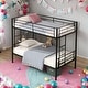 preview thumbnail 11 of 16, Modern Twin Over Twin Convertible Bunk Bed with Safety Guardrails and 2 Ladders