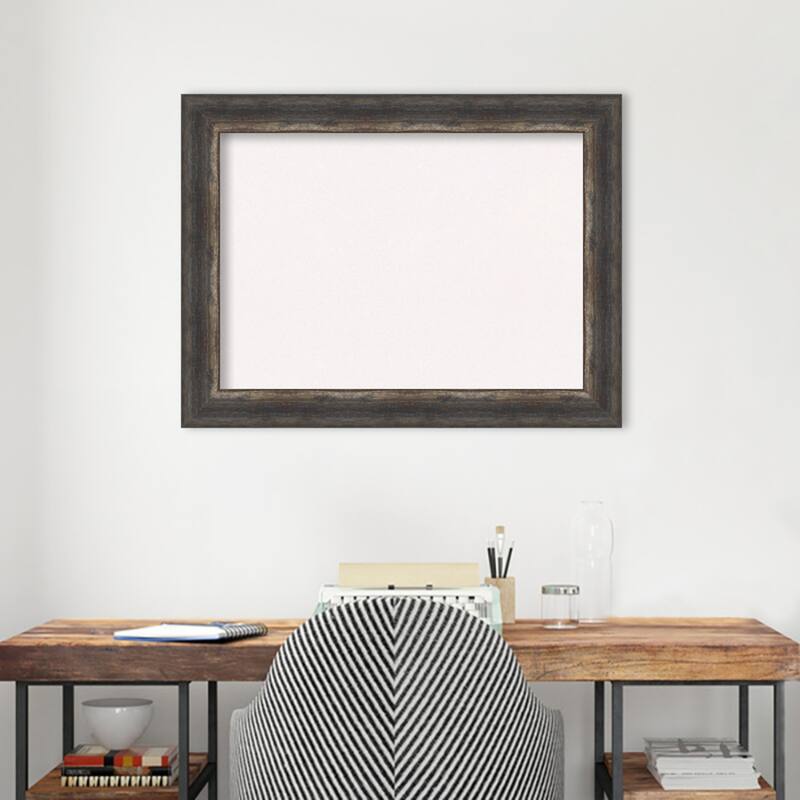 Bark Rustic Char Framed White Bulletin Board, Organization Board, Pin Board