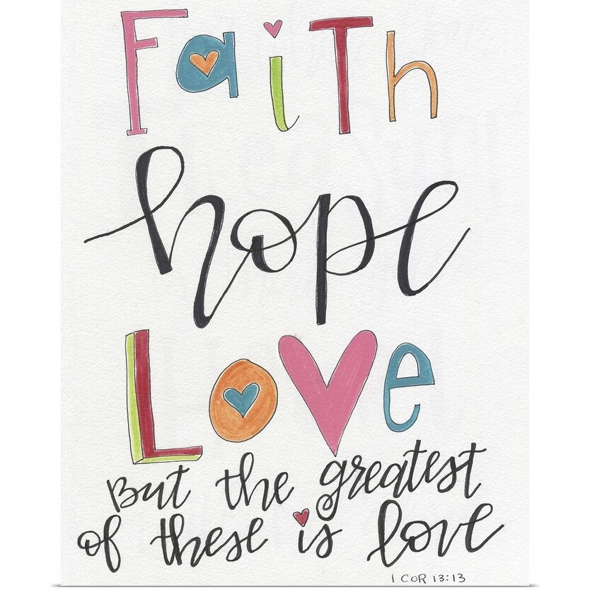 Shop "Faith, Hope, Love" Poster Print - On Sale - Overstock - 23573500