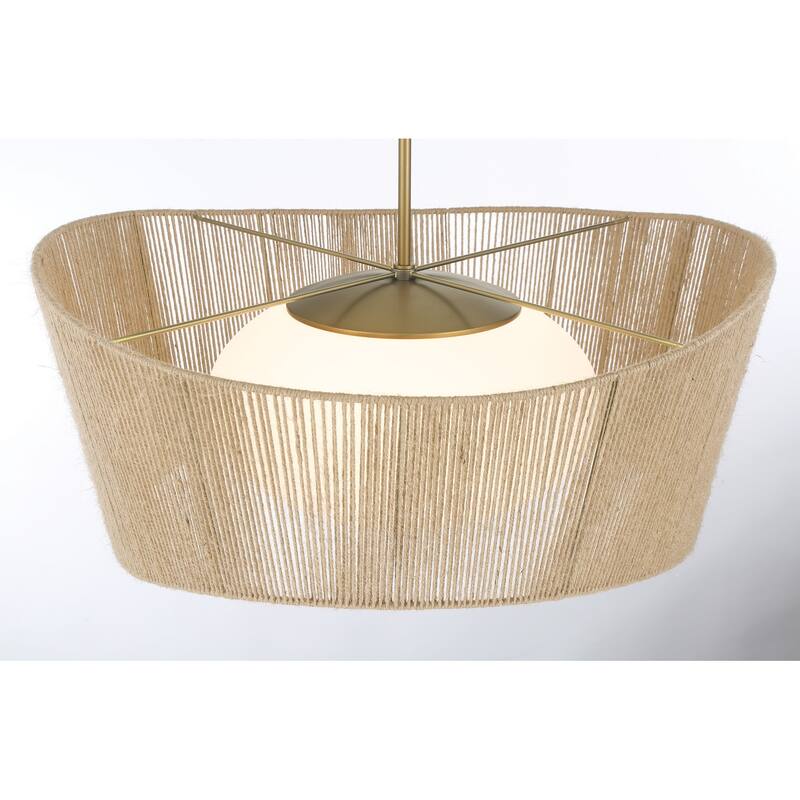 Minka Lavery 6577 Key Largo 1 Light 28" Wide Pendant with Natural Rope