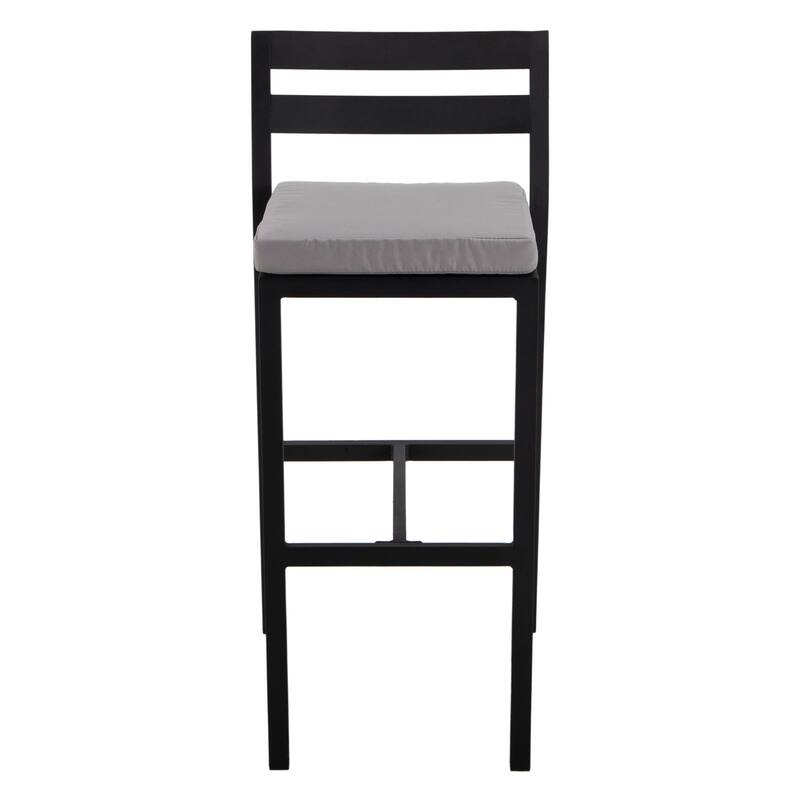 Patio Bar Stool in Powder-Coated Aluminum Frame with Removable Cushion Set of 4