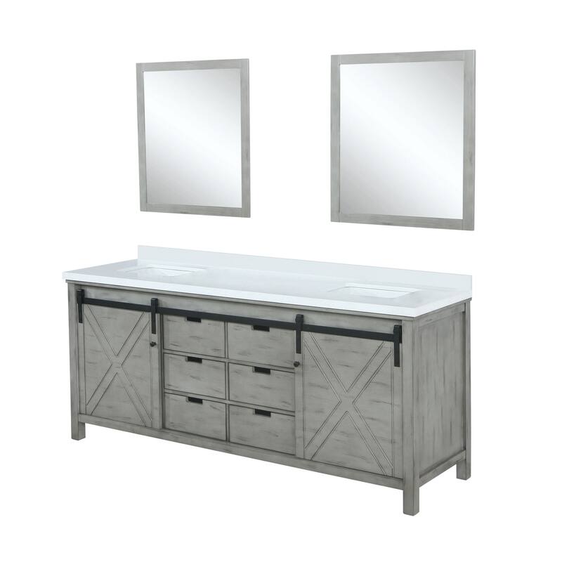 Marsyas Brown Bath Vanity, Cultured Marble Countertop and Mirrors