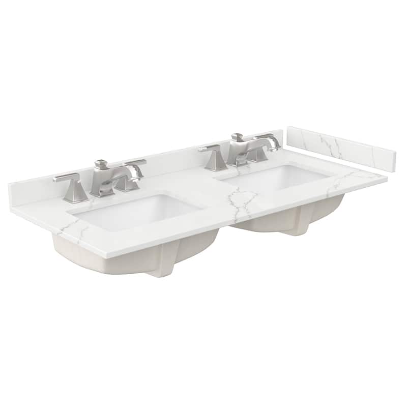 Avery 48-inch Double Vanity, Quartz Top, 46-inch Mirror