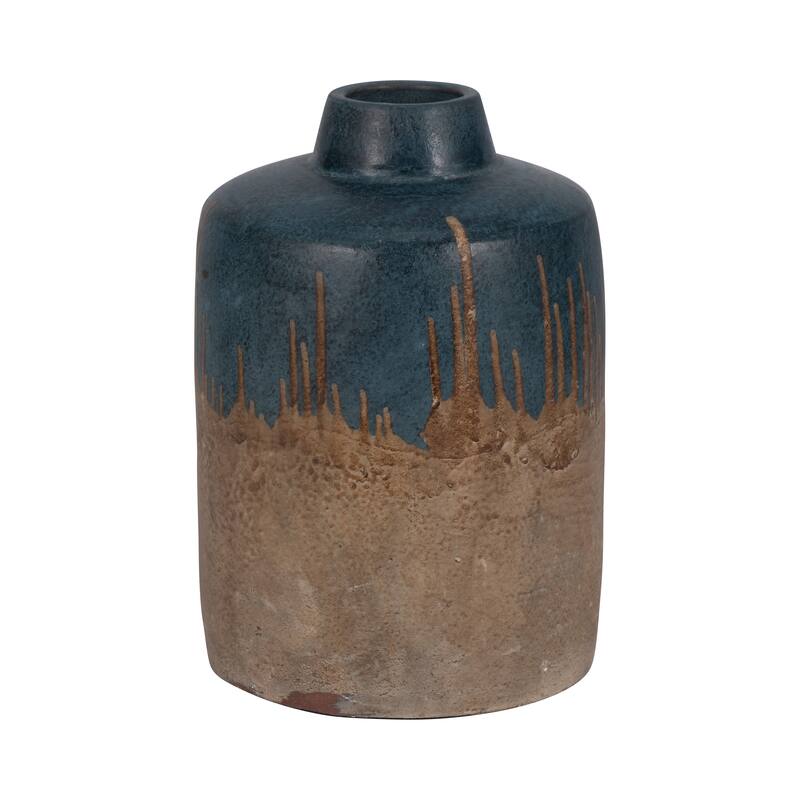 Ceramic Round Two-Tone Decorative Flower Vase