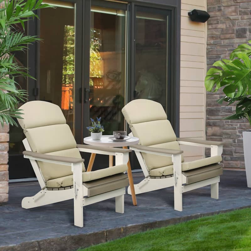 Aoodor Patio Chair Cushion Set of 2 - High-Back Adirondack Patio Cushions with Ties - N/A