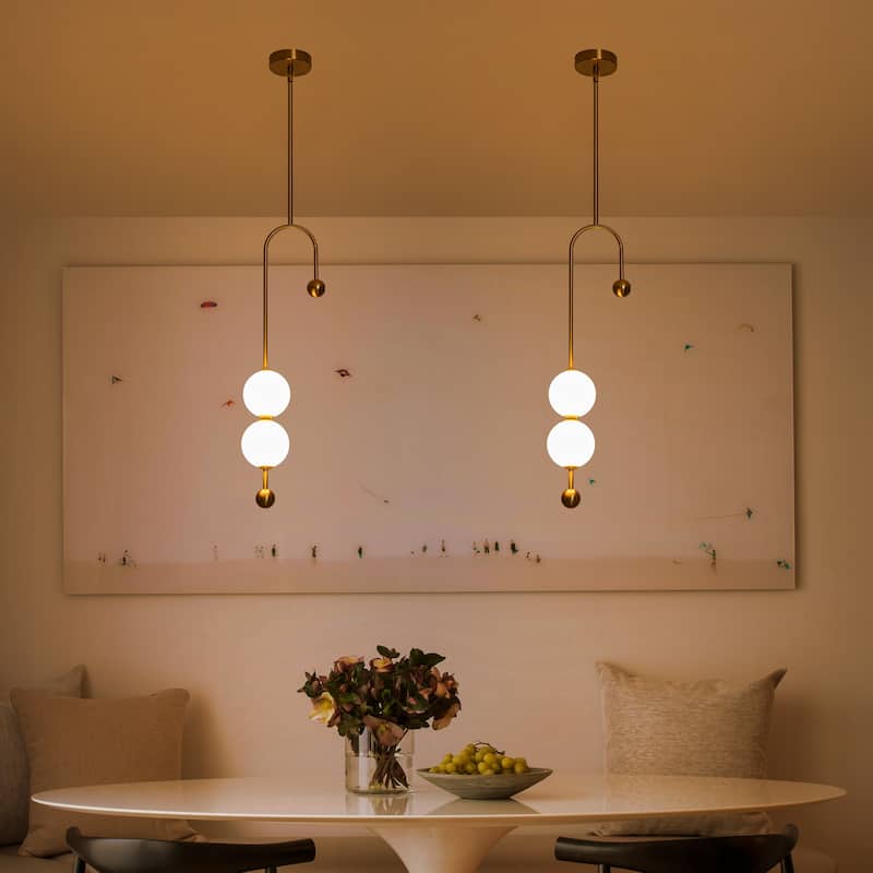 Dual Globe LED Pendant Light Dimmable Modern Hanging Fixture