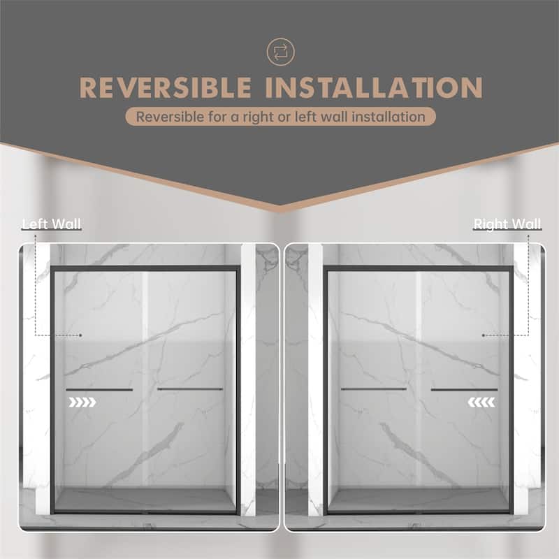56-60"x70" Double Sliding Shower Door,Bypass Bathroom Sliding Door