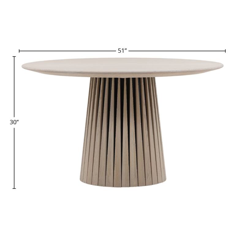 Ashford 51" Wide Oak Dining Table, Light Natural