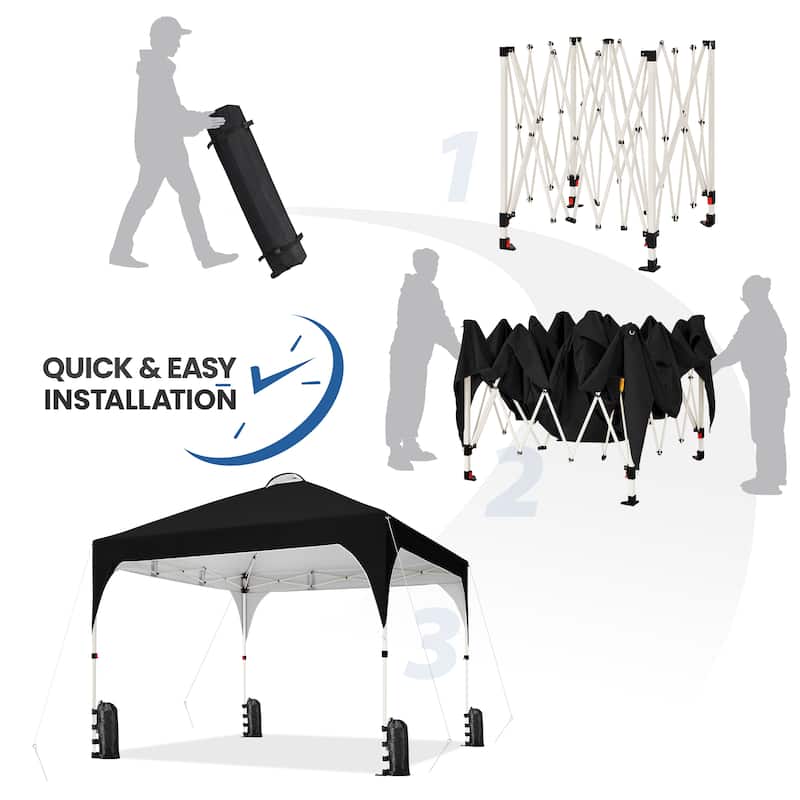 Yaheetech 10x10ft Outdoor Pop-Up Canopy Tent with Stakes Sandbags