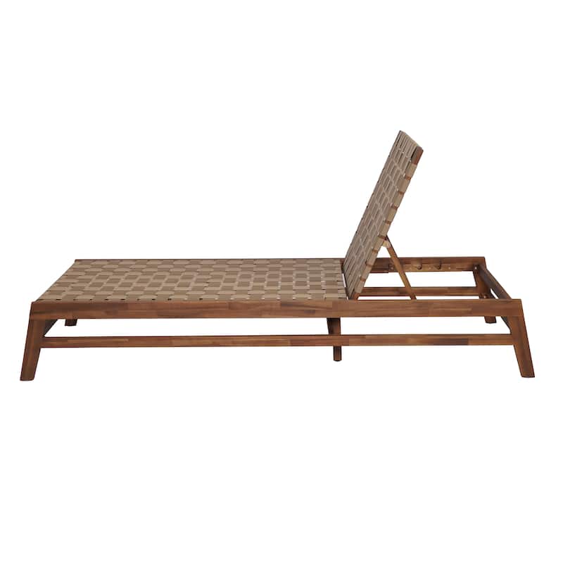 Christopher Knight Home Benfield Outdoor Acacia Wood and Rope Chaise Lounge