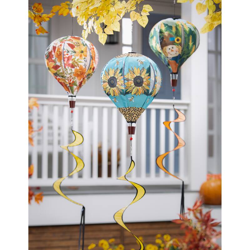 Welcome Friends Leopard Sunflower Burlap Balloon Spinner