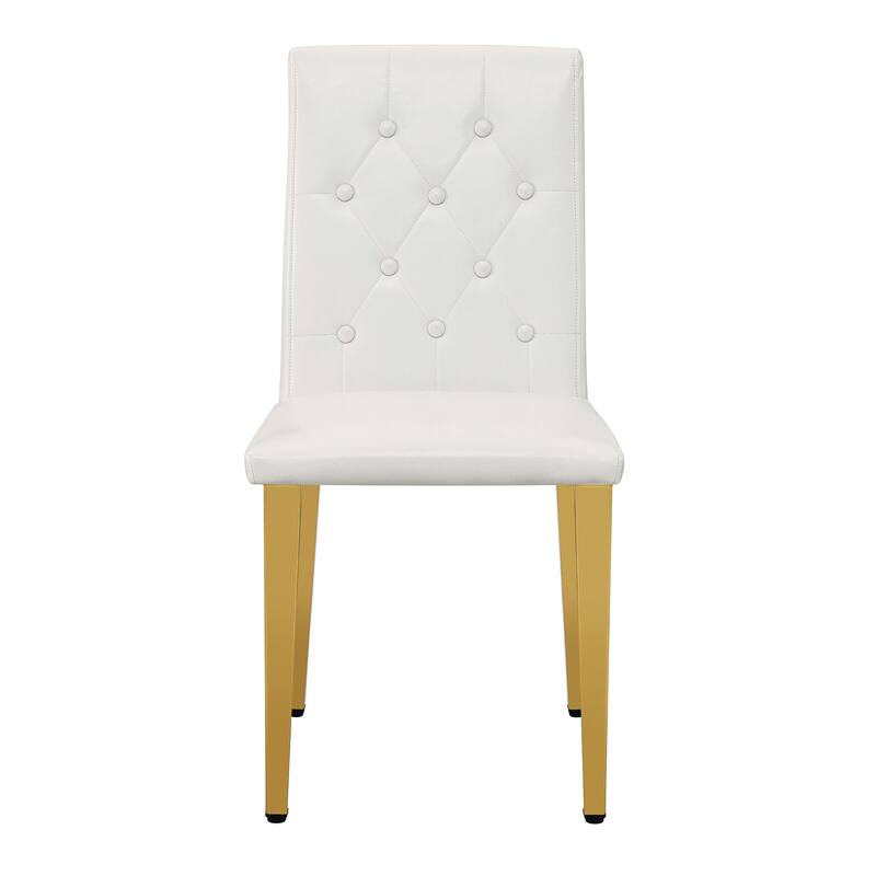 Dining Chairs Set of 4, Comfortable Dining Room Chair, Metal Kitchen Chairs with Faux Leathaire Seats and High Back