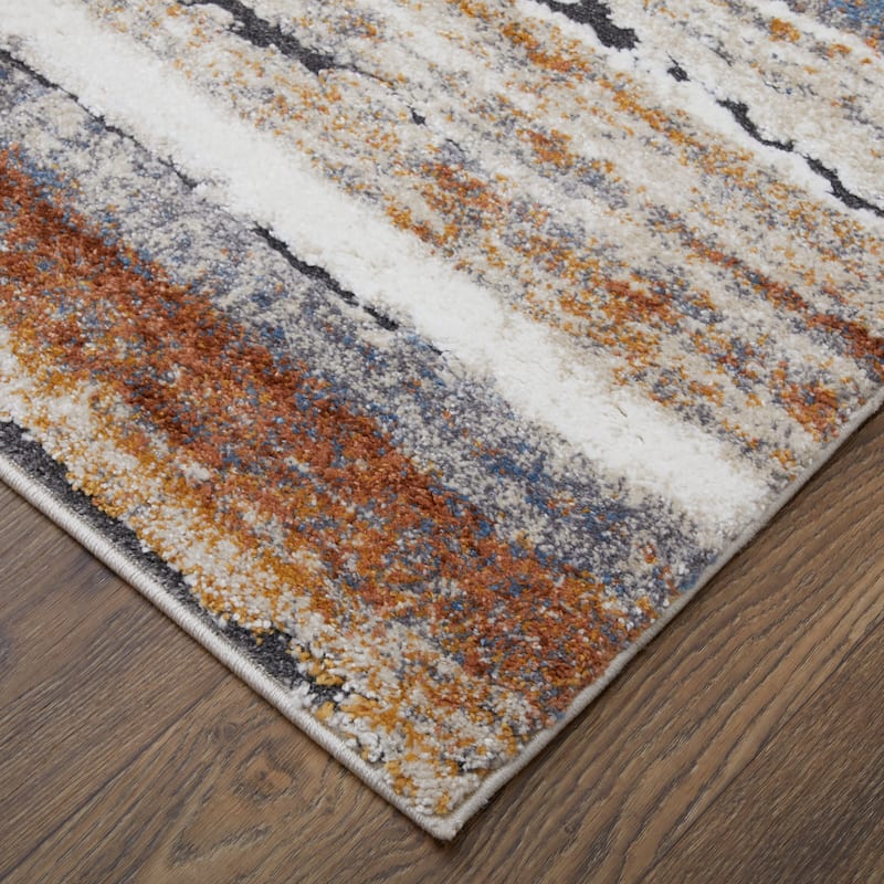 Grand Bazaar Odera Machine Made Stripes Modern Area Rug