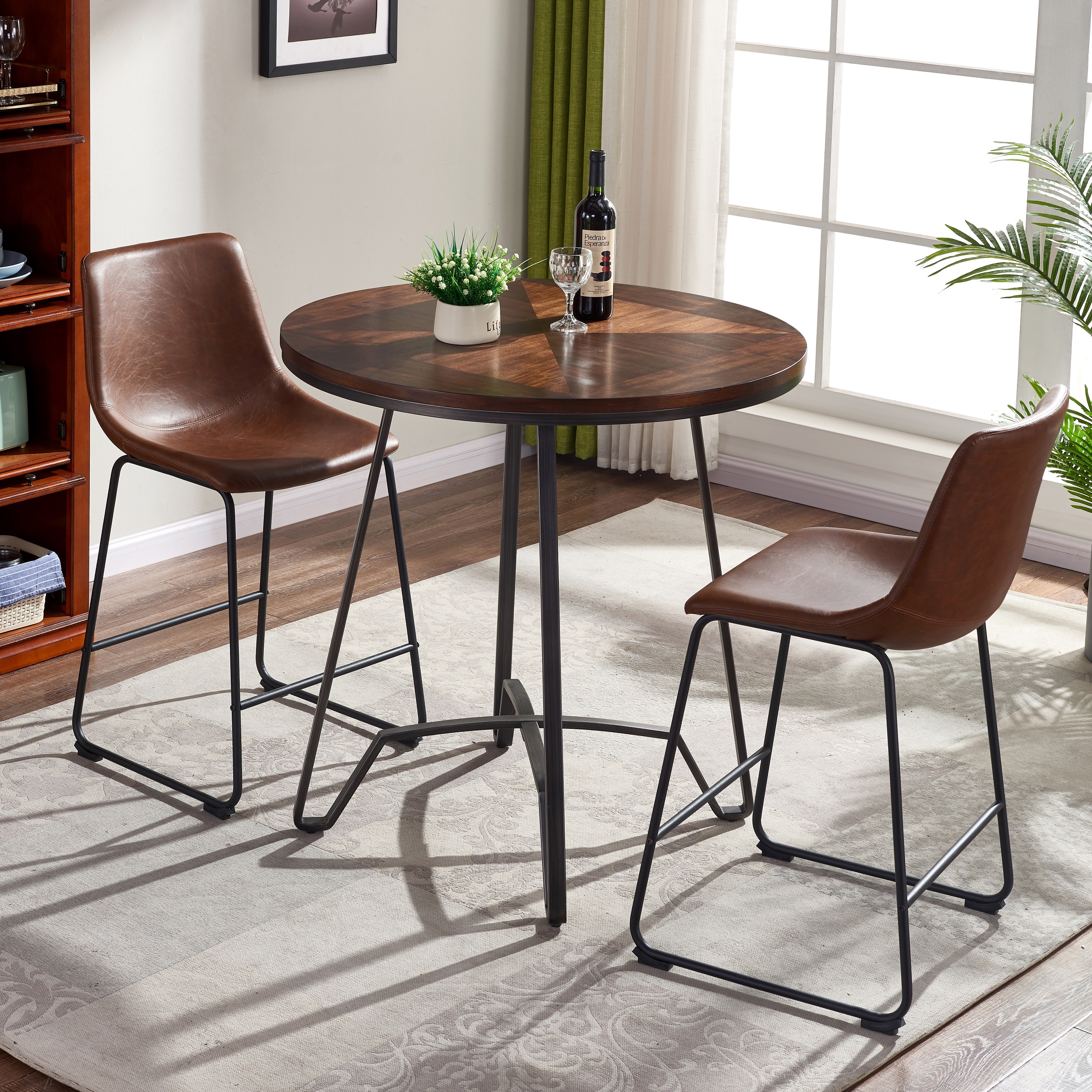 Tall table top with two chairs