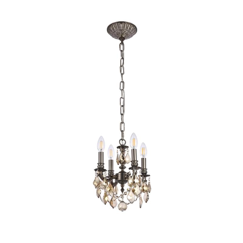 Elegant Lighting 9104D10-GT/RC Lillie 4 Light 10" Wide Crystal