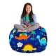 preview thumbnail 37 of 192, Kids' Stuffed Animal Storage Bean Bag Chair Cover or Toy Organizer 38 Inches Large - Canvas Dinos on Blue