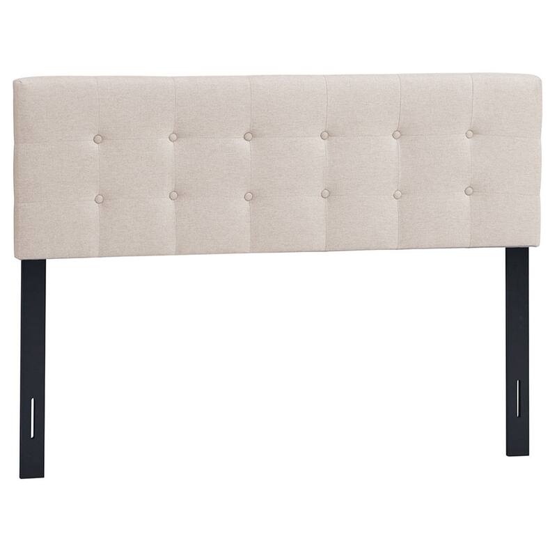 Modern Button Tufted Headboard with Rubber Wood Legs