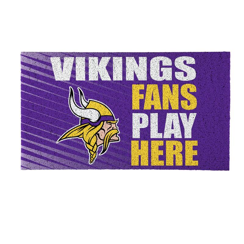 28 in. x 16 in. Minnesota Vikings "Fans Play Here" PVC Door Mat