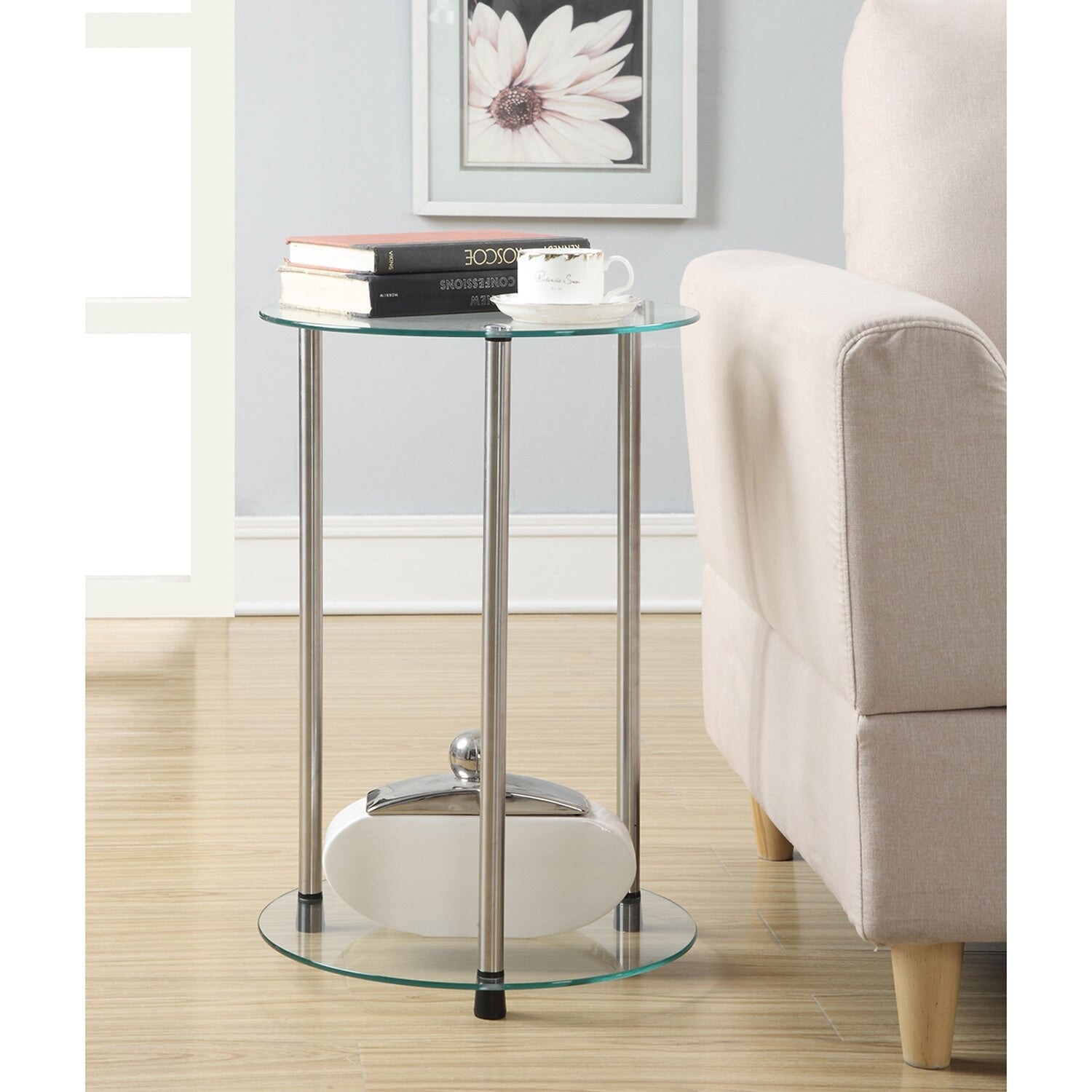 2 tier round end table