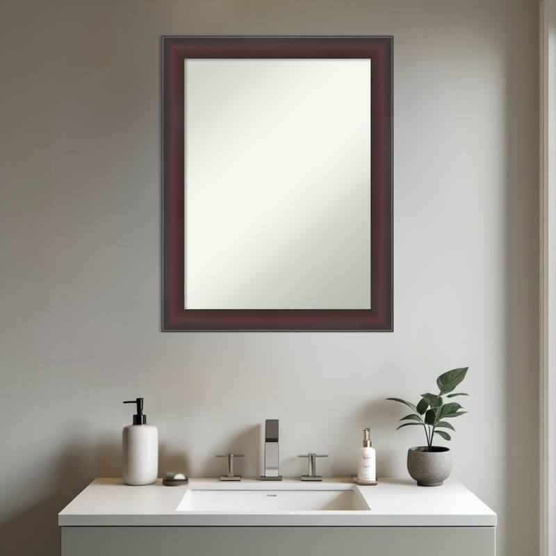 Grand Narrow Non-Beveled Framed Bathroom Vanity Wall Mirror
