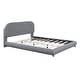 preview thumbnail 6 of 11, Curved Design Teddy Fleece Upholstered Platform Bed Frame, Queen, Grey