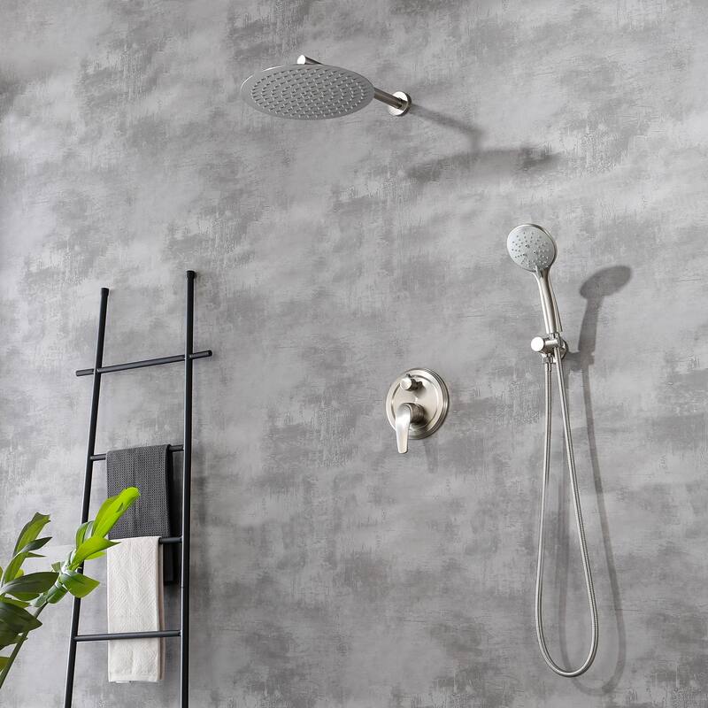 Clihome 5 Spray Patterns 12 in. Wall Mount Dual Shower Heads