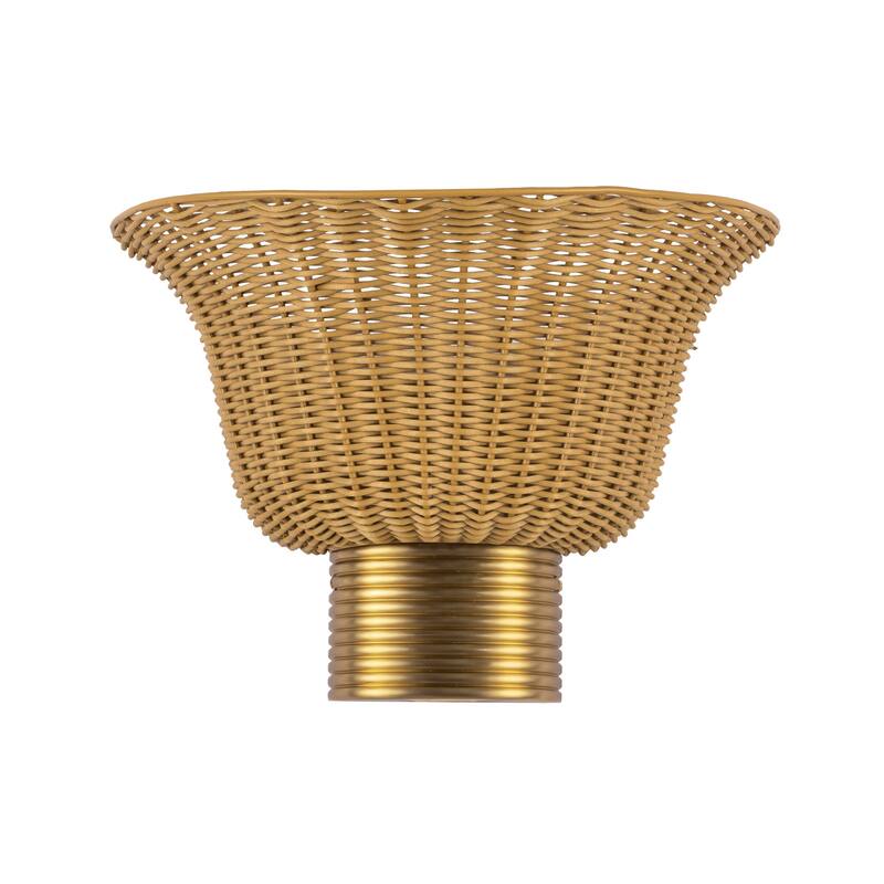 Alora Lighting WV667014 Rancho 10" Tall Bathroom Sconce with Rattan - Brushed Gold