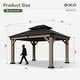 preview thumbnail 5 of 62, Aoxun Outdoor Cedar Wood Gazebo with Double Hardtop Roof