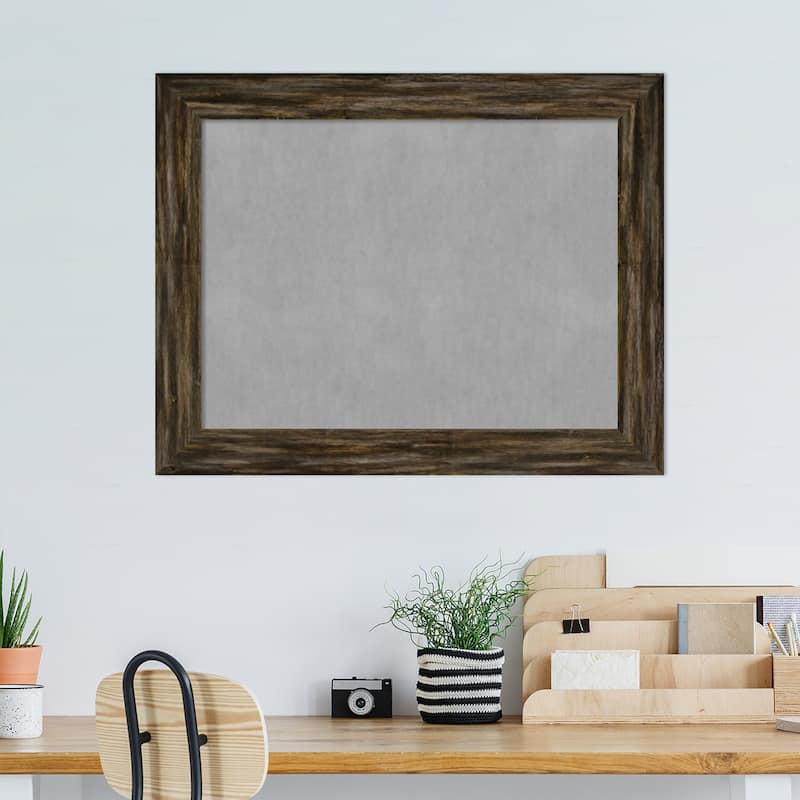 Amanti Art Fencepost Brown Narrow Framed Magnetic Board